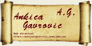 Ankica Gavrović vizit kartica